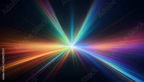 Crystal light leak effect for photo overlay. Ethereal Lens rainbow light streak transparent effect. Generated image