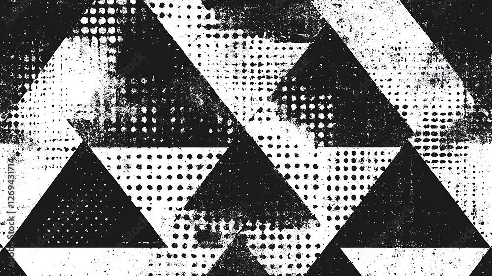 Fototapeta premium Abstract Black and White Geometric Background with Sharp Triangular Patterns and Modern Minimalist Design