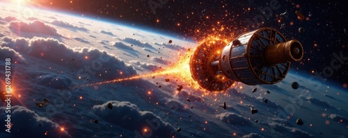 Satellite components disintegrate upon atmospheric entry, burnup, meteoroid, debris