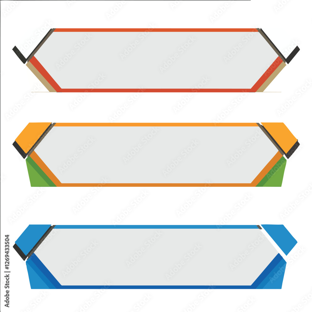 Set of modern and geometric lower third title banners vector flat Set of modern and geometric lower third title banners vector flat