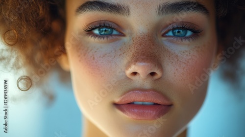 Beauty application technique with blush on skin close up showing makeup artistry