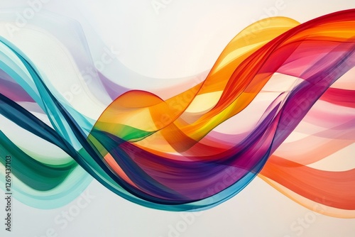 Colorful artistic waves of paint create a vibrant texture on a wall surface