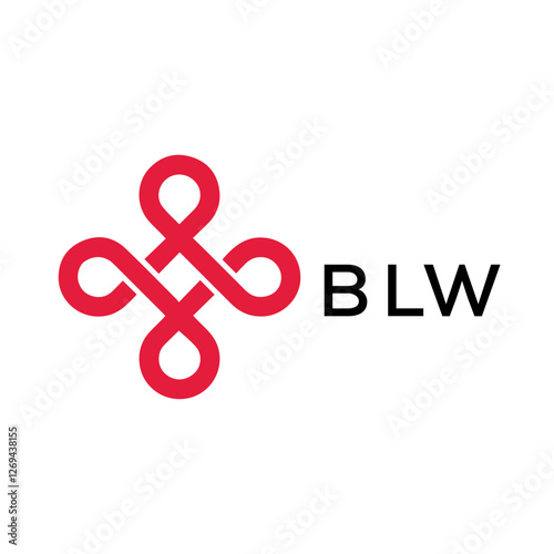 BLW Letter Initial Logo Design Template Vector Illustration