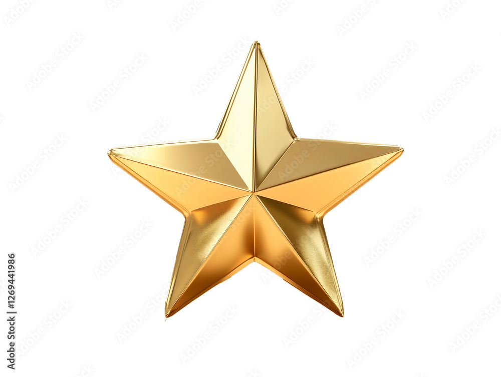Fototapeta premium 3d rendered star shape with transparent background