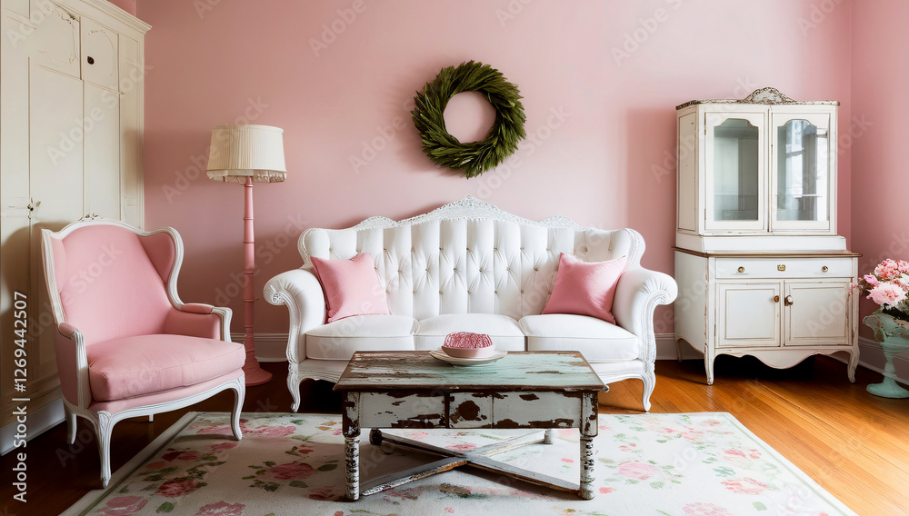 Fototapeta premium Living room design, vintage style, living room mode 