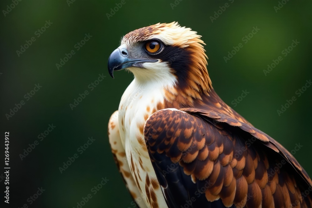 Tawny feathers of an osprey visible from the side as it rests, wing, avian, birdlife Tawny feathers of an osprey visible from the side as it rests, wing, avian, birdlife
