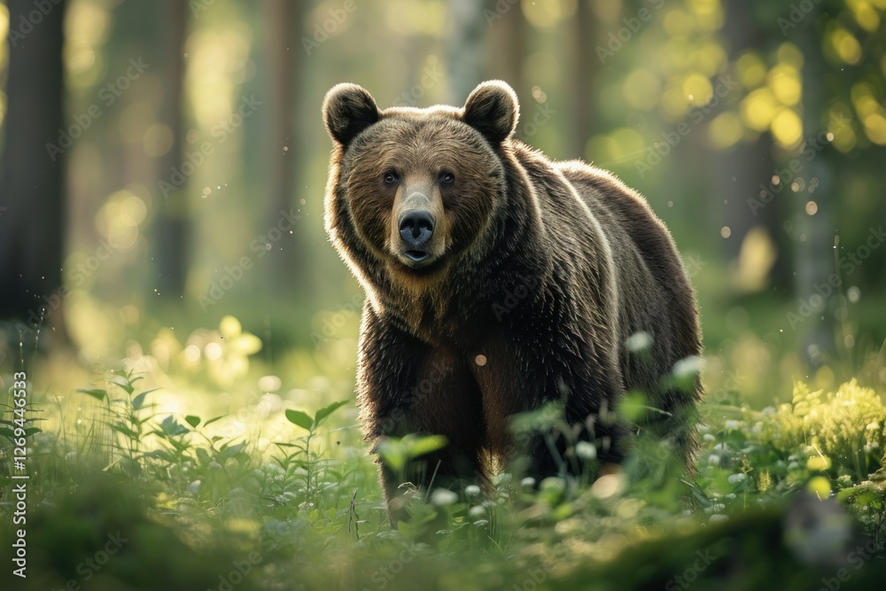A Close Encounter with a Brown Bear in the Forest A Close Encounter with a Brown Bear in the Forest