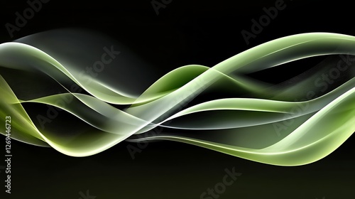 Abstract Green and White Wave Forms Design