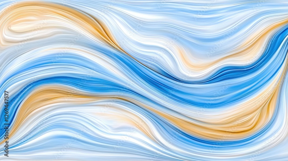 Fototapeta premium A breathtaking unknown world filled with ethereal blue and golden energy fields.