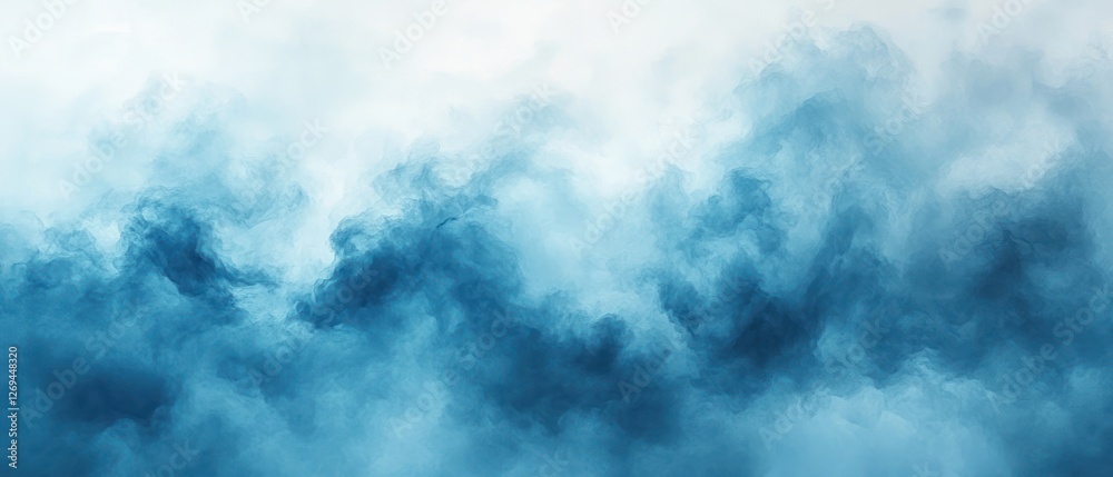 Obraz premium Cloudy abstract watercolor background with blue and teal blends