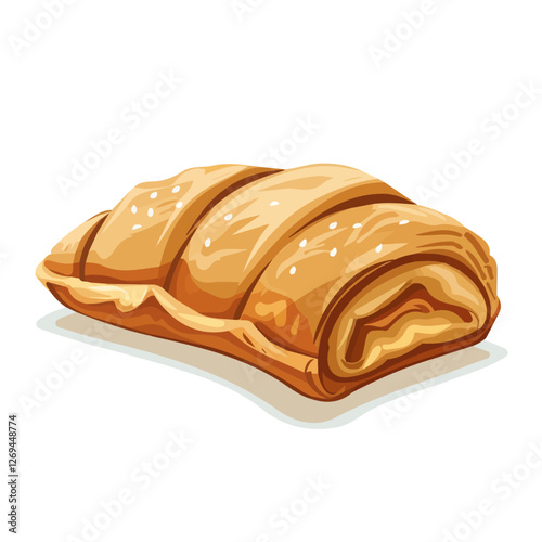 Strudel, 2D flat vector illustration, isolated on a white background.


