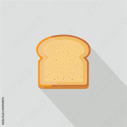 Toast bread, 2D flat vector illustration, isolated on a white background.

