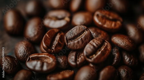 Wallpaper Mural Freshly roasted coffee beans piled together, showcasing their rich brown color and unique textures in a cozy setting. Torontodigital.ca