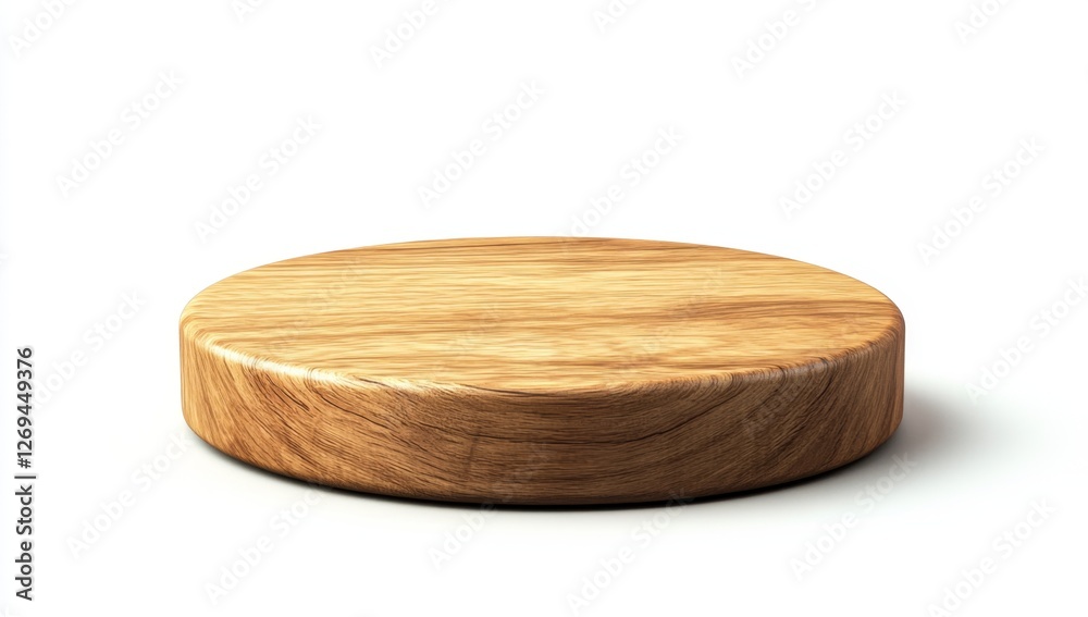 Round wooden cutting board, isolated, product presentation, white background Round wooden cutting board, isolated, product presentation, white background