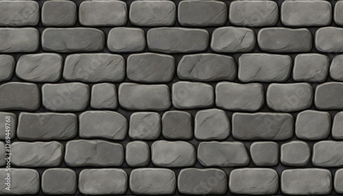 Obraz na płótnie Seamless gray cobblestone wall or road background texture.. Generated image