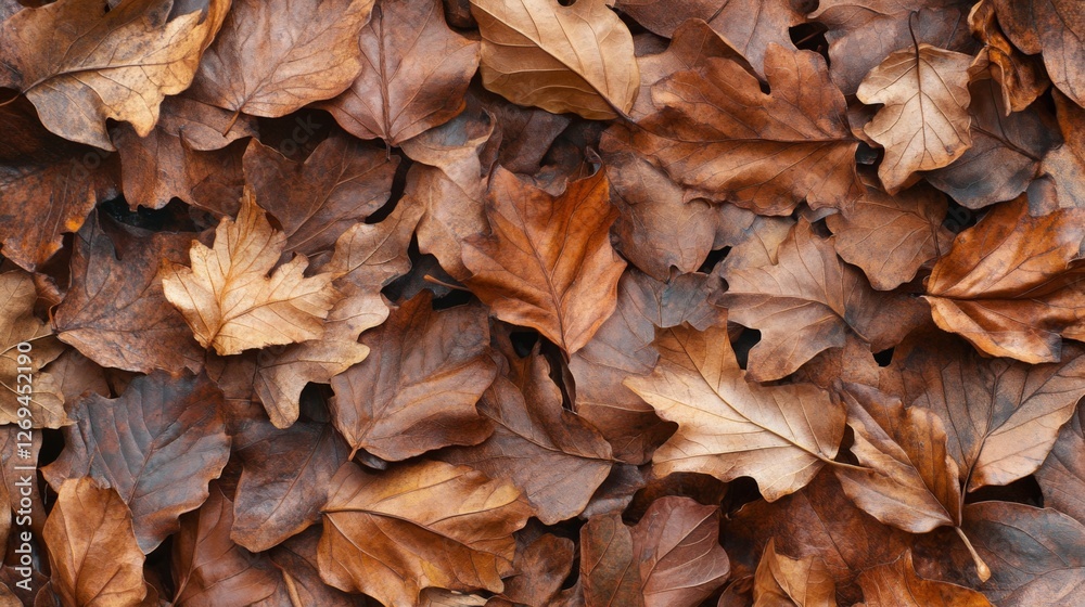 Autumn leaves carpet with varied shades of brown and orange Autumn leaves carpet with varied shades of brown and orange