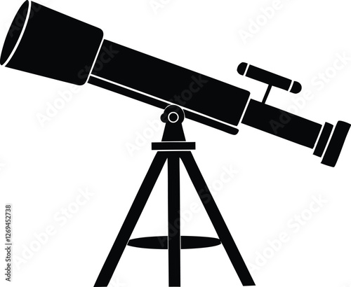 Telescope black silhouette ,Telescope  flat vector icon,Telescope  clip art