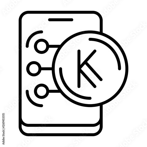 Kenyan Shilling Outline Style Icon Design