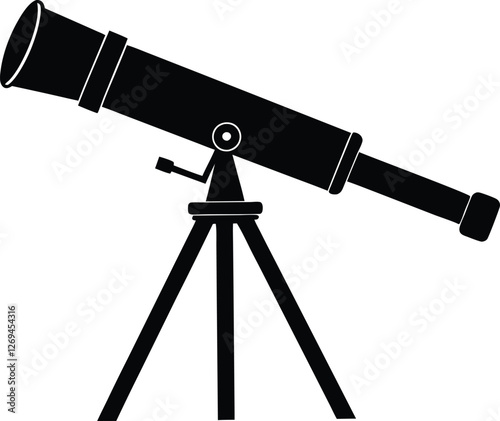 Telescope black silhouette ,Telescope  flat vector icon,Telescope  clip art