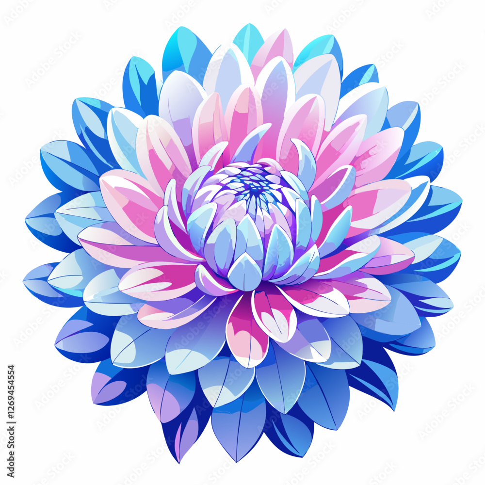 Fototapeta premium Vibrant Chrysanthemum Flower Art – Pastel Watercolor Digital Illustration
