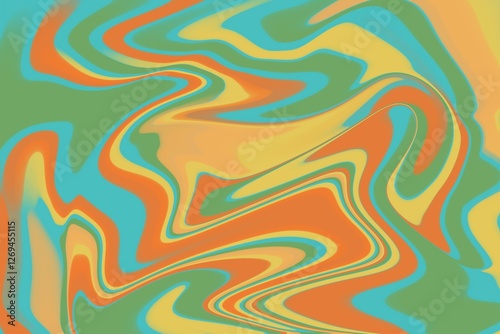 abstract colorful background with waves, orange blue and green marble abstract pattern ideal for design elements 