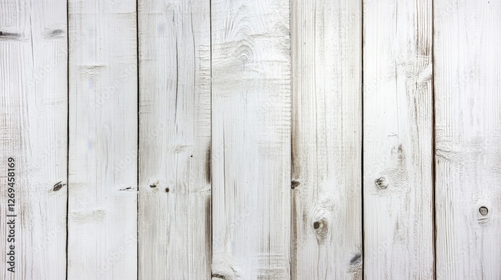 Fototapeta premium Rustic white wooden planks with natural texture and grain patterns