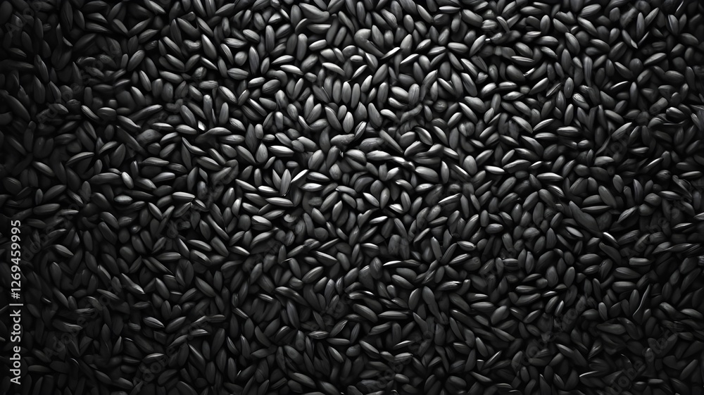 detailed dark black grain texture background with high contrast and organic pattern 3D image