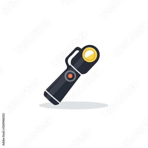 Flashlight, 2D flat vector illustration, isolated on a white background.

