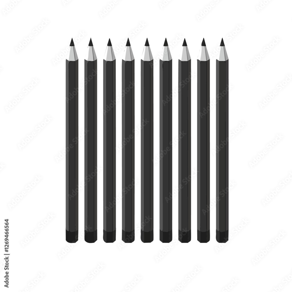 Graphite pencils, 2D flat vector illustration, isolated on a white background.
Graphite pencils, 2D flat vector illustration, isolated on a white background.