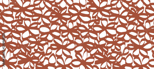art grunge vintage floral pattern, paper relief textured monochrome background in gold and brown colors, rust effect.