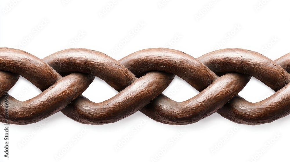 Obraz premium A close-up view of a braided wooden rope, showcasing intricate weaving and texture.