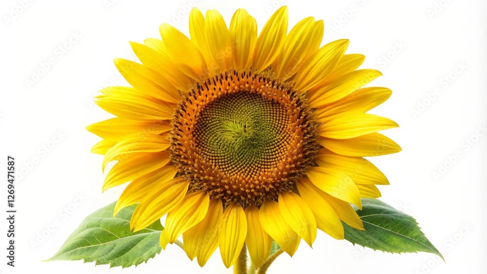 Obraz premium Sunflower on White Background