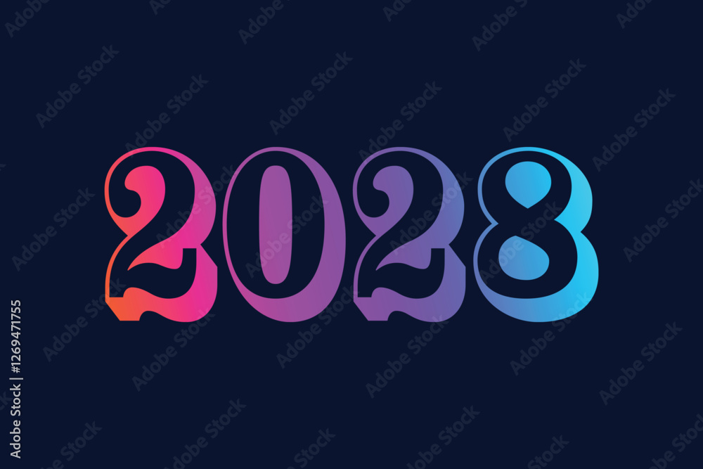 Modern Gradient Happy New Year 2028 Design Template Modern Gradient Happy New Year 2028 Design Template