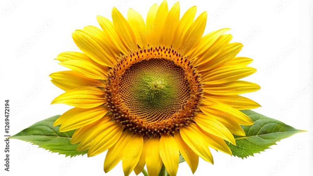 Obraz premium Sunflower on White Background