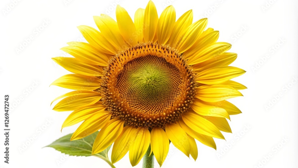 Fototapeta premium Sunflower on White Background