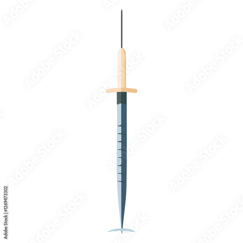 2D flat vector illustration needle icon isolated on a white background.

