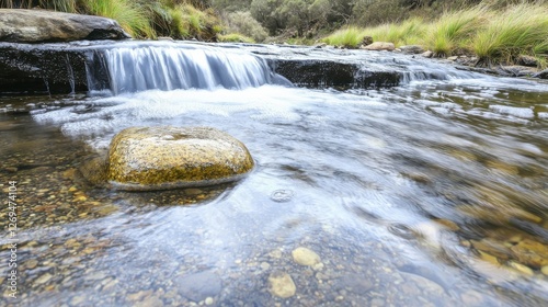 Cosmic waterfalls flowing upward, forming a spiral of endless reflections.