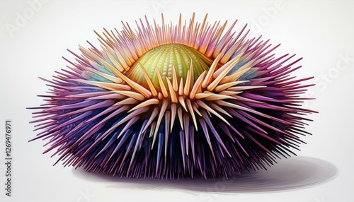 sea urchin on white background
