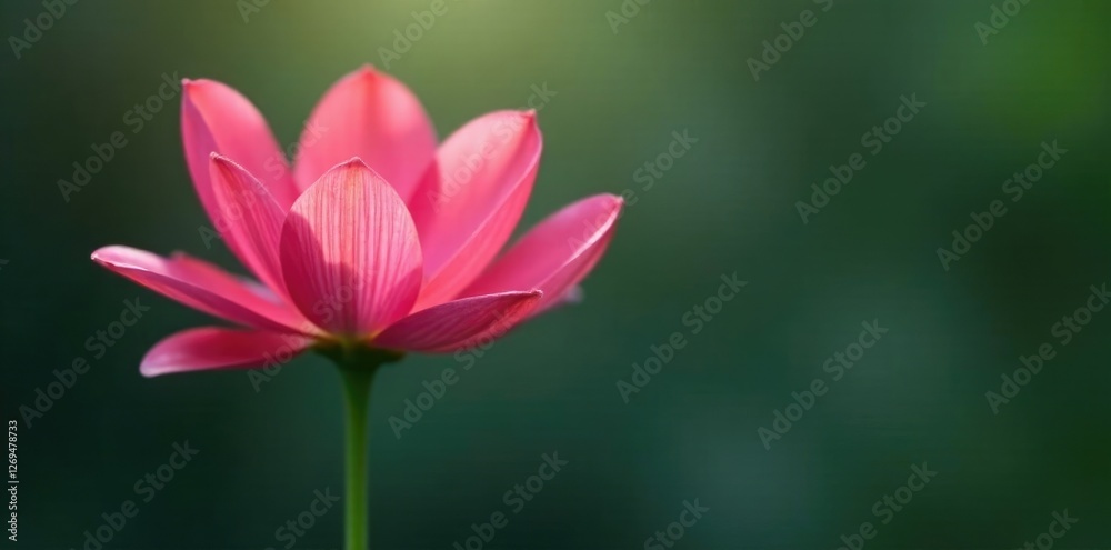 Delicate flower petals unfold on a single stem, isolated, flowerpower Delicate flower petals unfold on a single stem, isolated, flowerpower