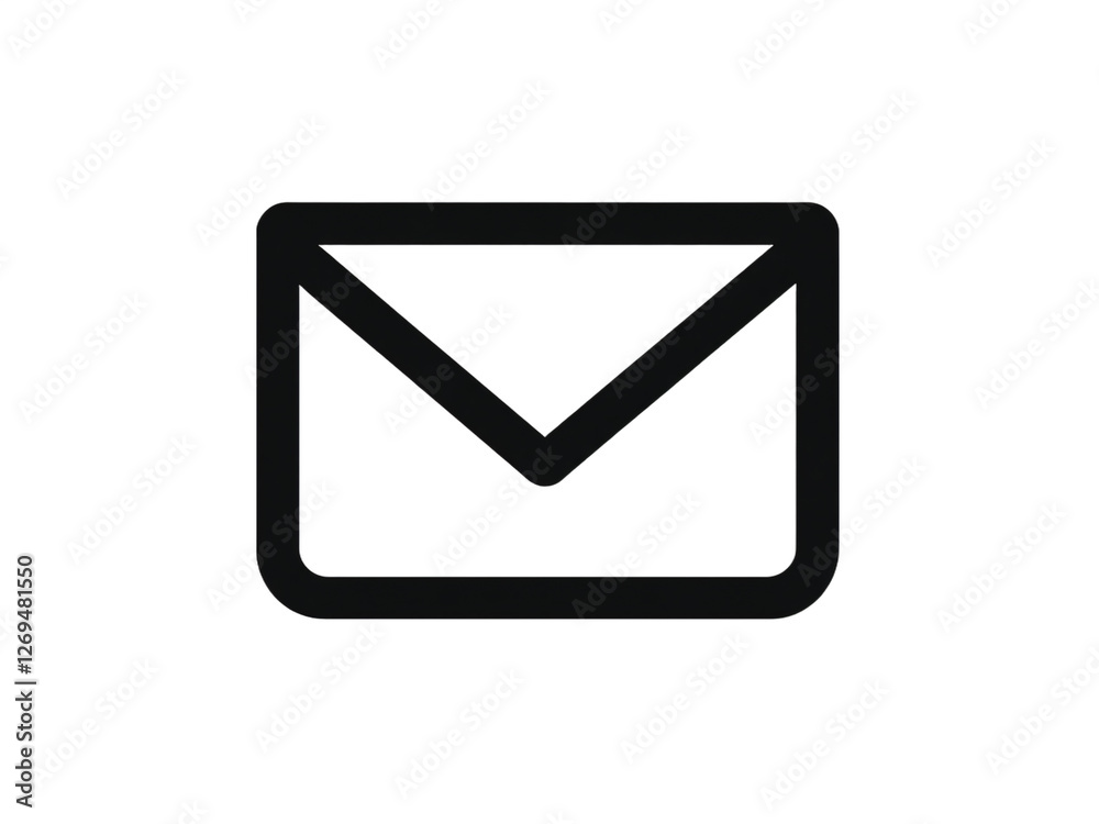 Simple Email Envelope Icon in Black and White Simple Email Envelope Icon in Black and White