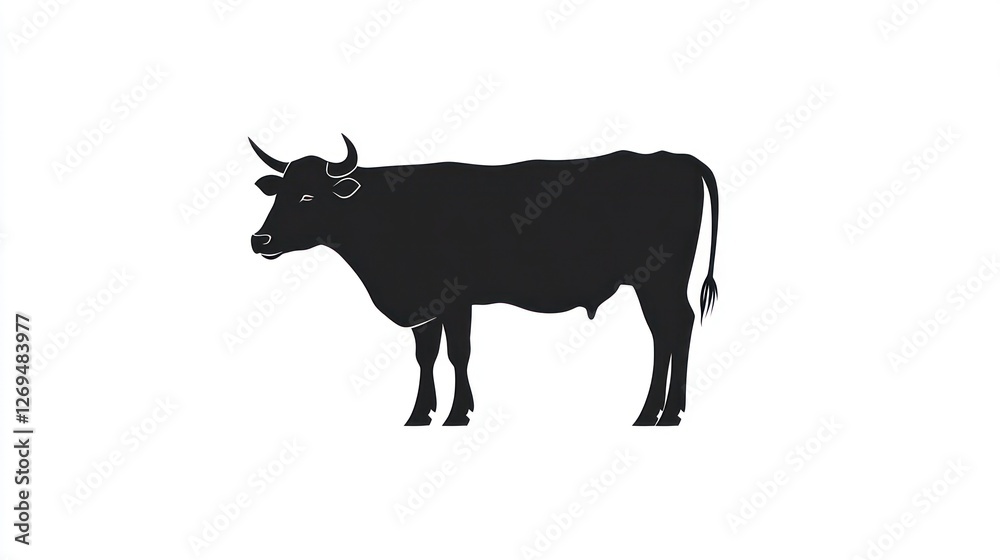 Fototapeta premium Silhouette of a standing cow