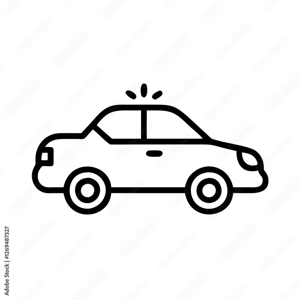 Police Car Icon for Law Enforcement and Security Themes Police Car Icon for Law Enforcement and Security Themes