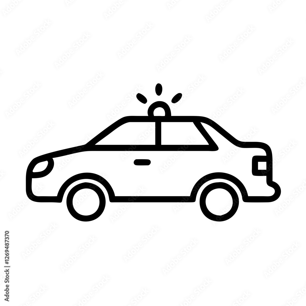 Police Car Icon for Law Enforcement and Security Themes Police Car Icon for Law Enforcement and Security Themes