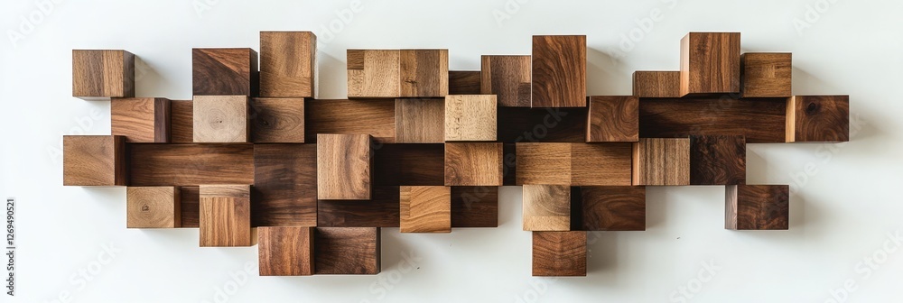 Abstract Wooden Block Wall Art Design Abstract Wooden Block Wall Art Design