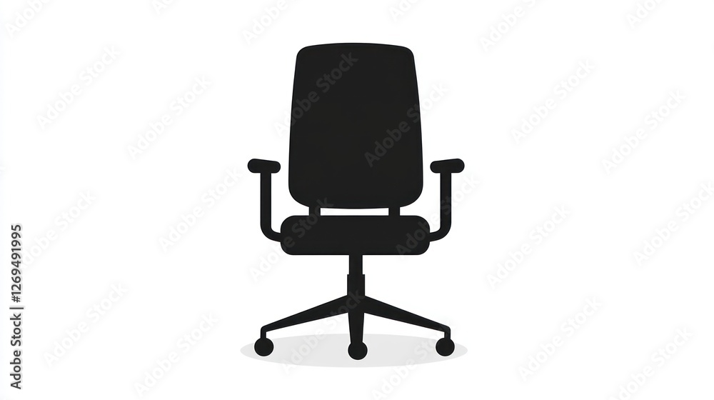 Office chair, swivel, wheels, minimalist, white background, workspace Office chair, swivel, wheels, minimalist, white background, workspace