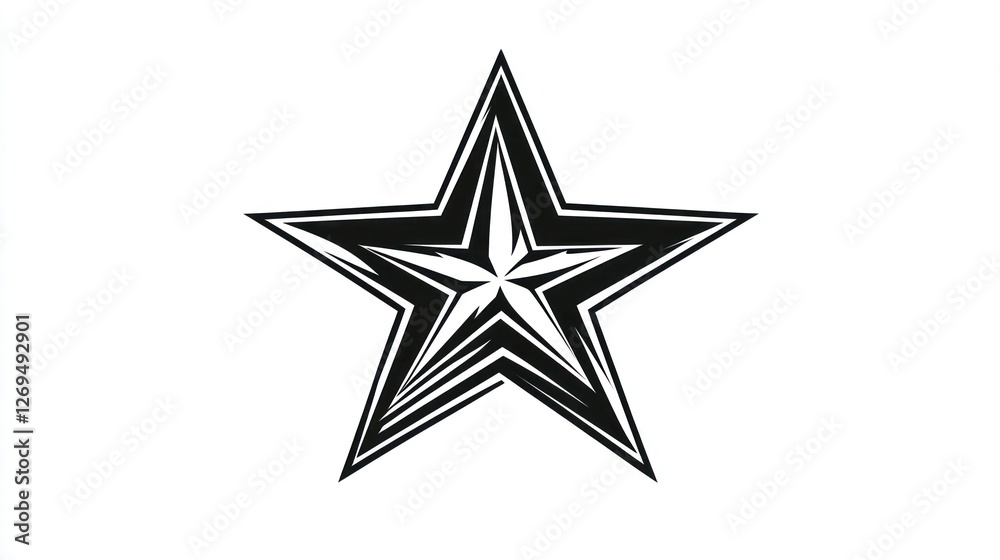 Obraz premium Ornate star design graphic, decorative element, suitable for logo or icon