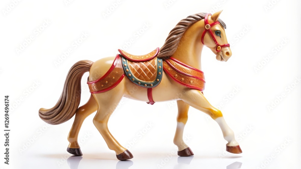 Carousel Horse Figurine on White Background Carousel Horse Figurine on White Background