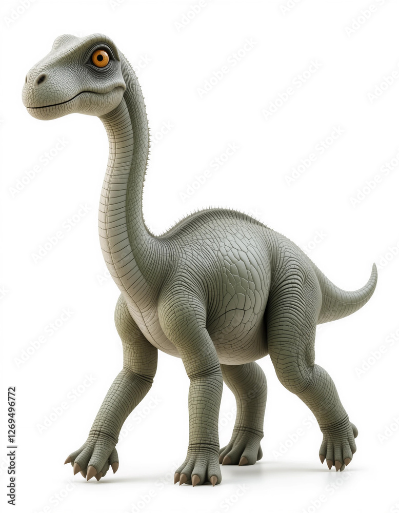 Naklejka premium Baby Brachiosaurus Walking with a Long, Graceful Neck