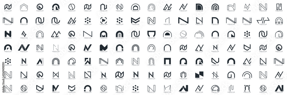 collection Abstract logos letters. Geometrical abstract logos. Icon design collection Abstract logos letters. Geometrical abstract logos. Icon design