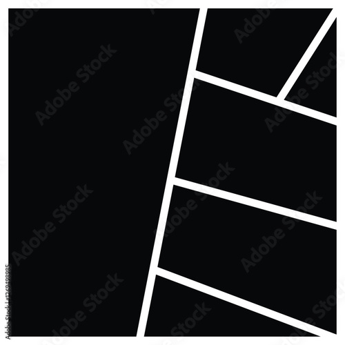 6 Empty photo collage for magazine, book page and presentation. Rectangle and geometric picture pattern and texture collage background. Web design layout template.
